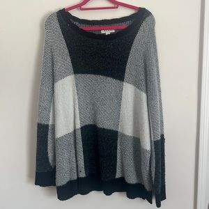 Black and white furry sweater